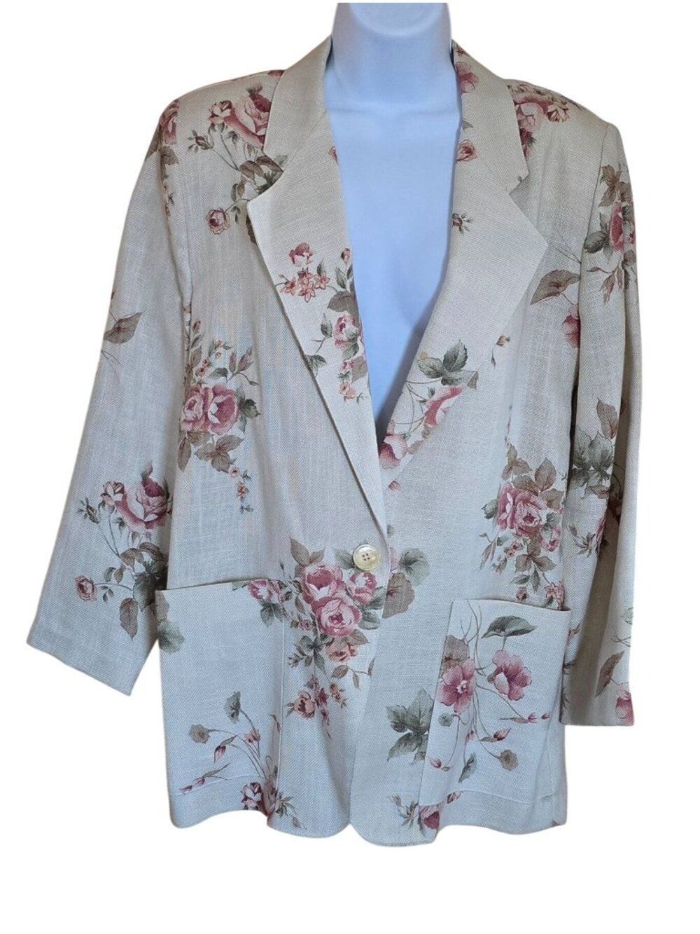 Floral Blazer Jacket  Vintage Tofy flower grannycore boho cottagecore whimsical